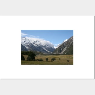 New Zealand Landscape, near Mount Cook. Posters and Art